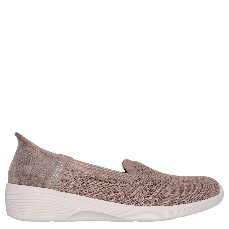 ZAPATILLAS MUJER SKECHERS CASUALES TAUPE SLIP-INS ARYA - 1