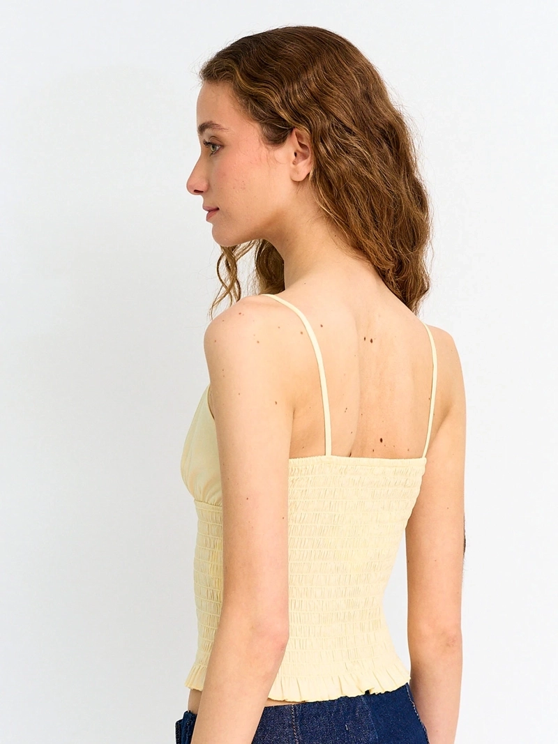 BLUSA MUJER INDEX ALGODÓN SIN MANGAS FRUNCIDO - 2