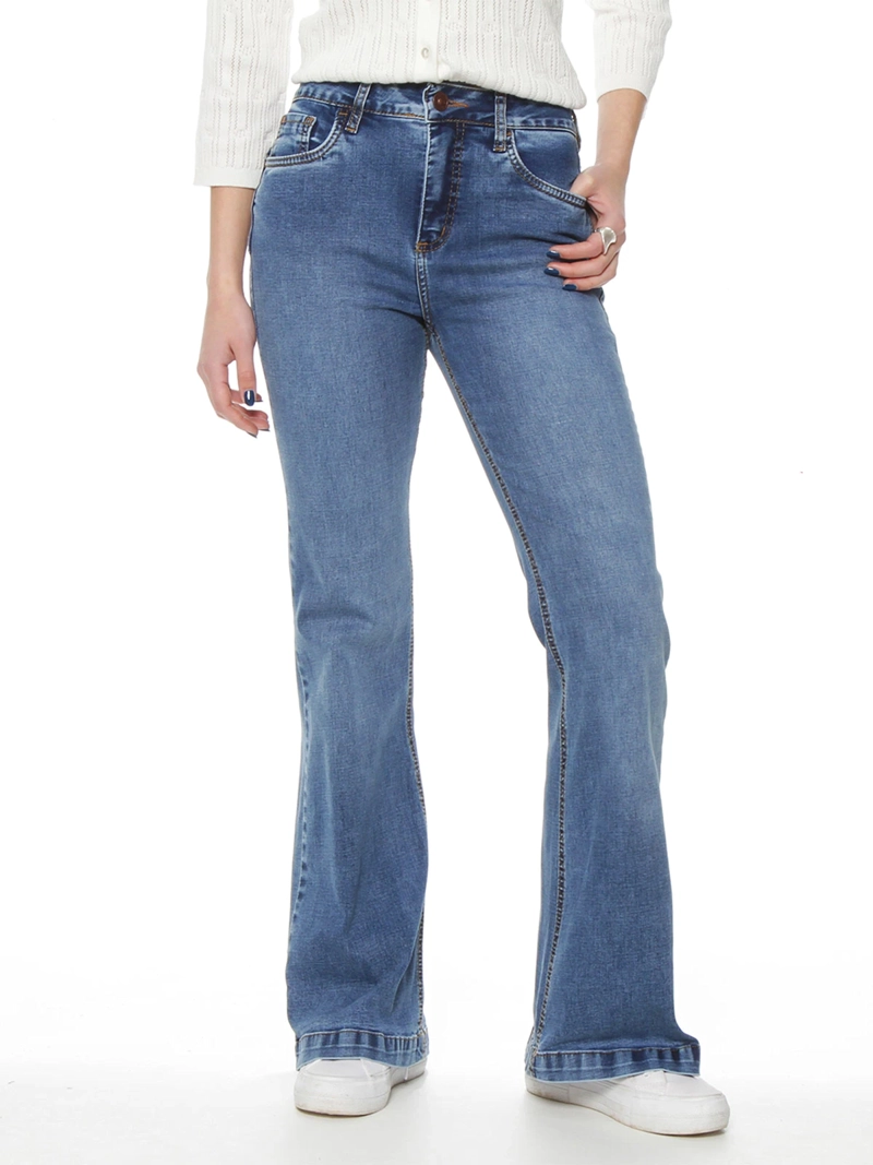 JEANS MUJER WADOS FLARE ALGODÓN TIRO ALTO - 1