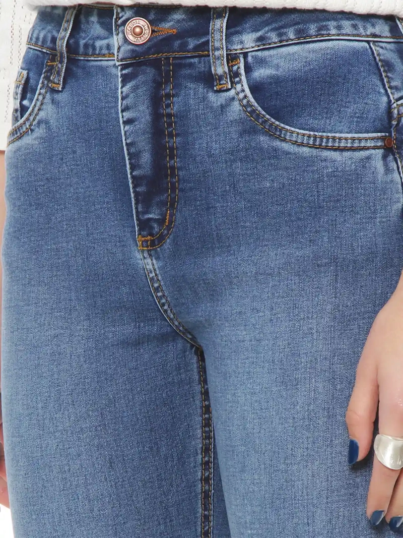 JEANS MUJER WADOS FLARE ALGODÓN TIRO ALTO - 6