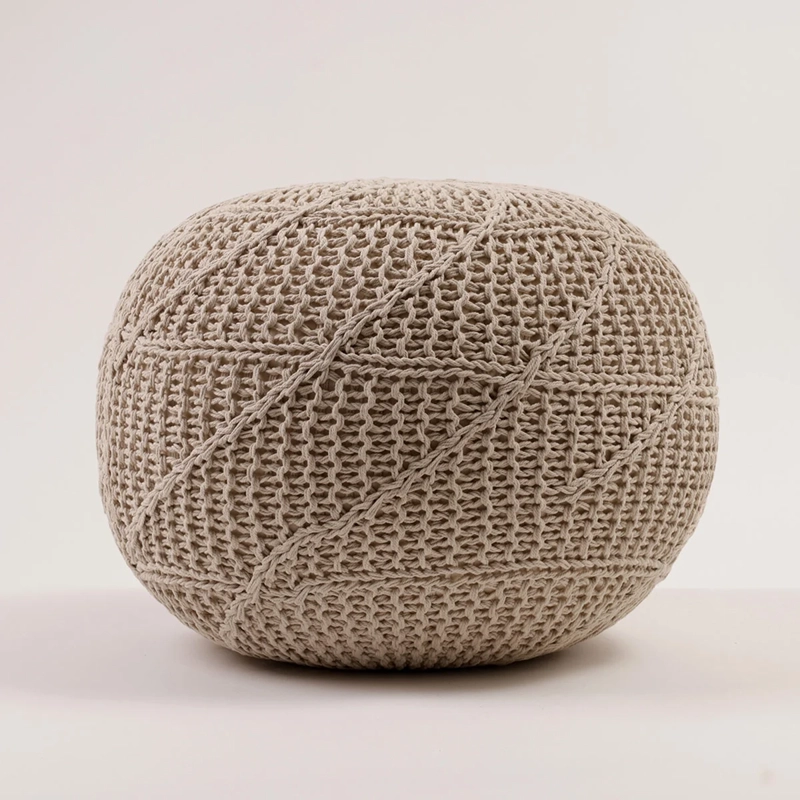 PUFF RIPLEY HOME REDONDO TEJIDO NATURAL - 1