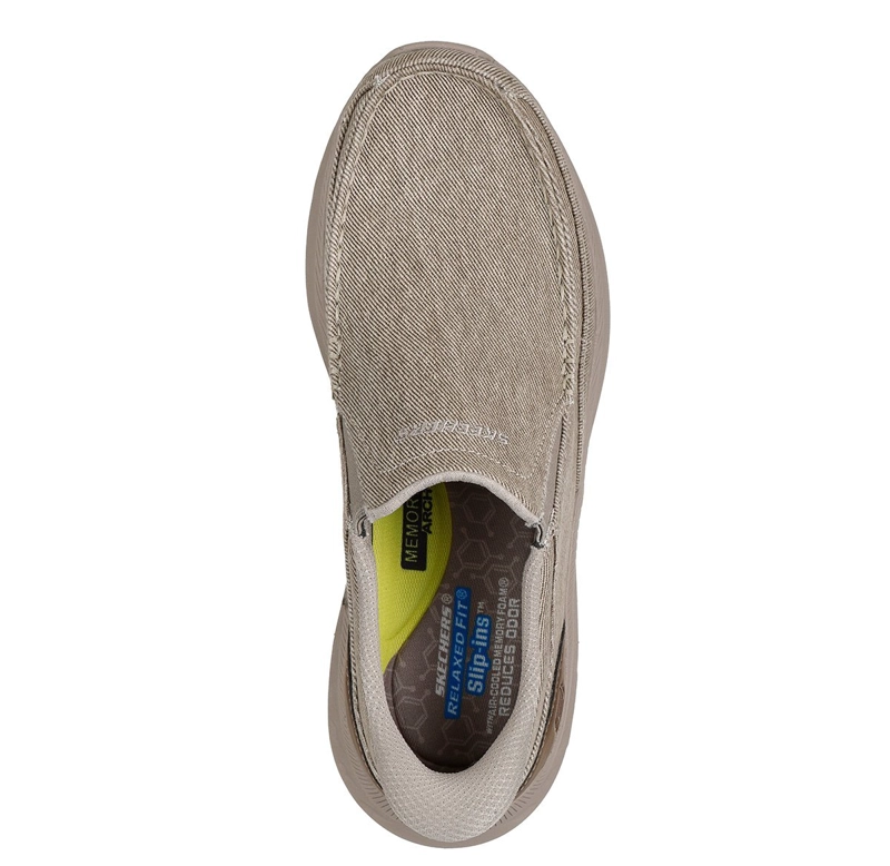 ZAPATILLAS HOMBRE SKECHERS CASUALES TAUPE SLIP-INS POLLARD - 4