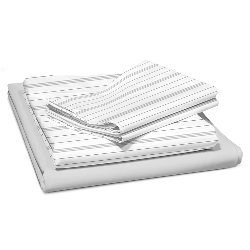 JUEGO DE SÁBANAS ANDES LÍNEAS 180 HILOS 1.5 PLAZAS GRIS - 2