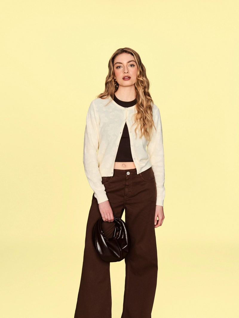 CARDIGAN MUJER INDEX ALGODÓN FLORES