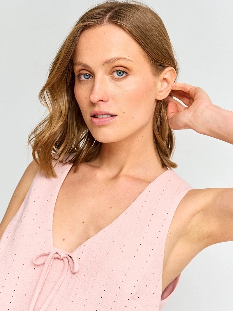 BLUSA MUJER MARQUIS ALGODÓN LAZOS - 3
