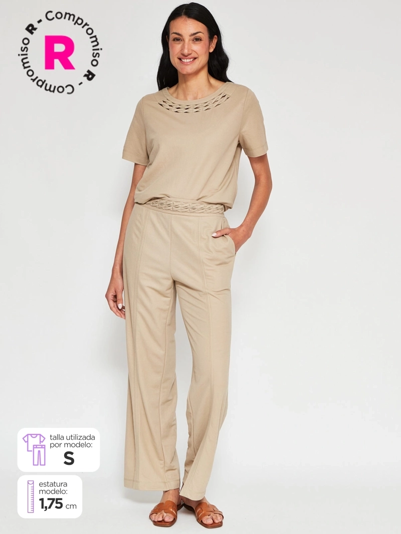 PANTALÓN MUJER CACHAREL CINTURA ELASTICADA - 1