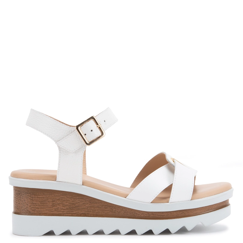 SANDALIAS MUJER GACEL BLANCO DILETTA CUERO - 1