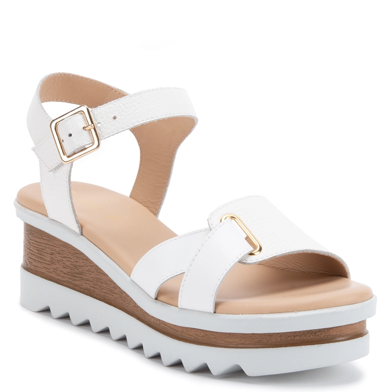 SANDALIAS MUJER GACEL BLANCO DILETTA CUERO - 3