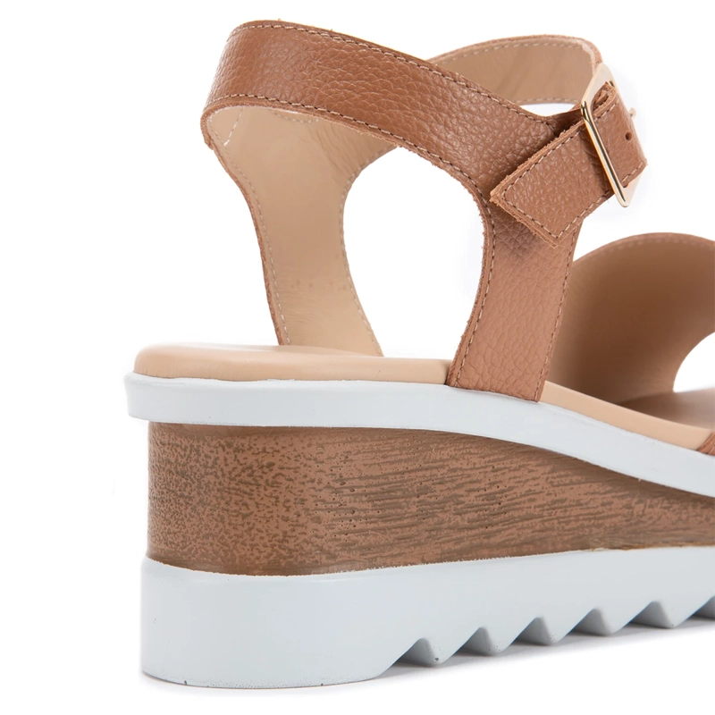 SANDALIAS MUJER GACEL CAMEL DILETTA CUERO - 5
