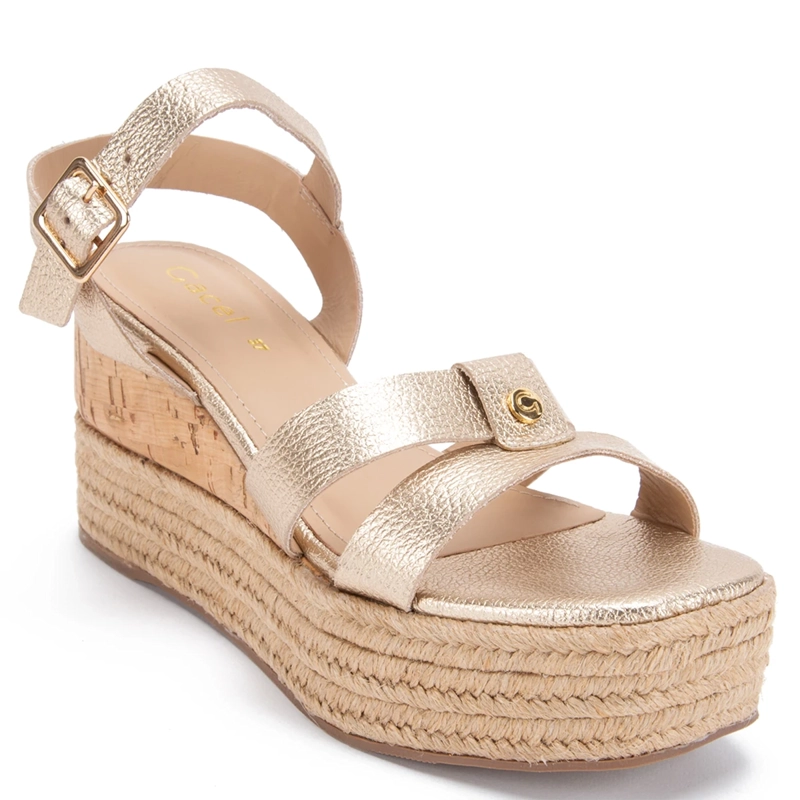 SANDALIAS MUJER GACEL DORADO EDUARDA CUERO - 3