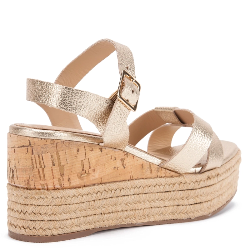 SANDALIAS MUJER GACEL DORADO EDUARDA CUERO - 4