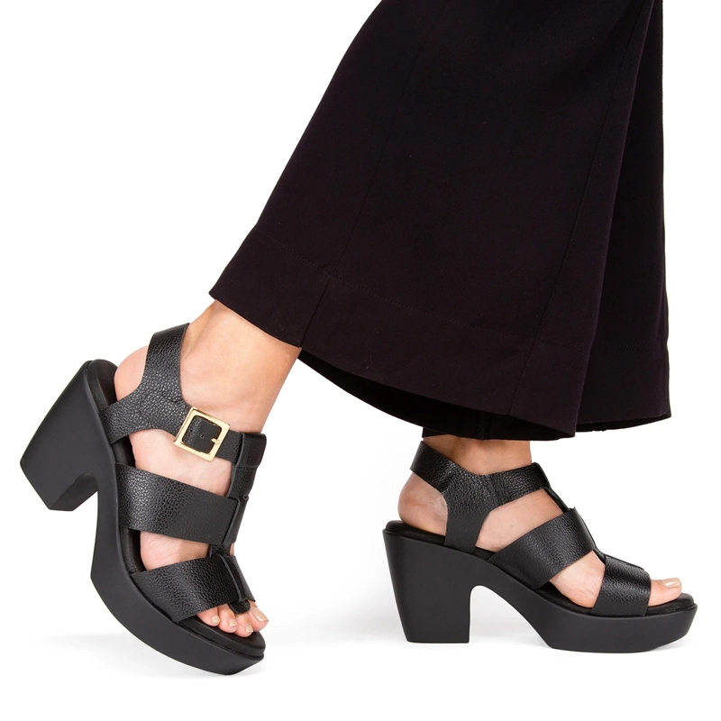 SANDALIAS MUJER GACEL NEGRO DALIA CUERO - 2
