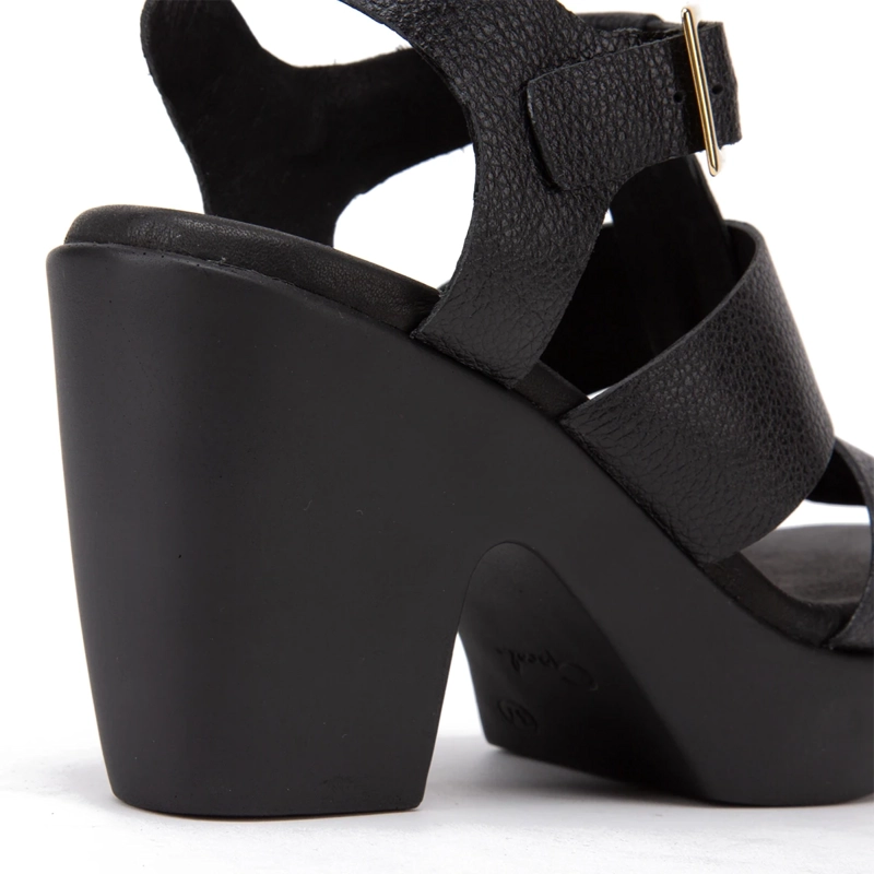 SANDALIAS MUJER GACEL NEGRO DALIA CUERO - 5