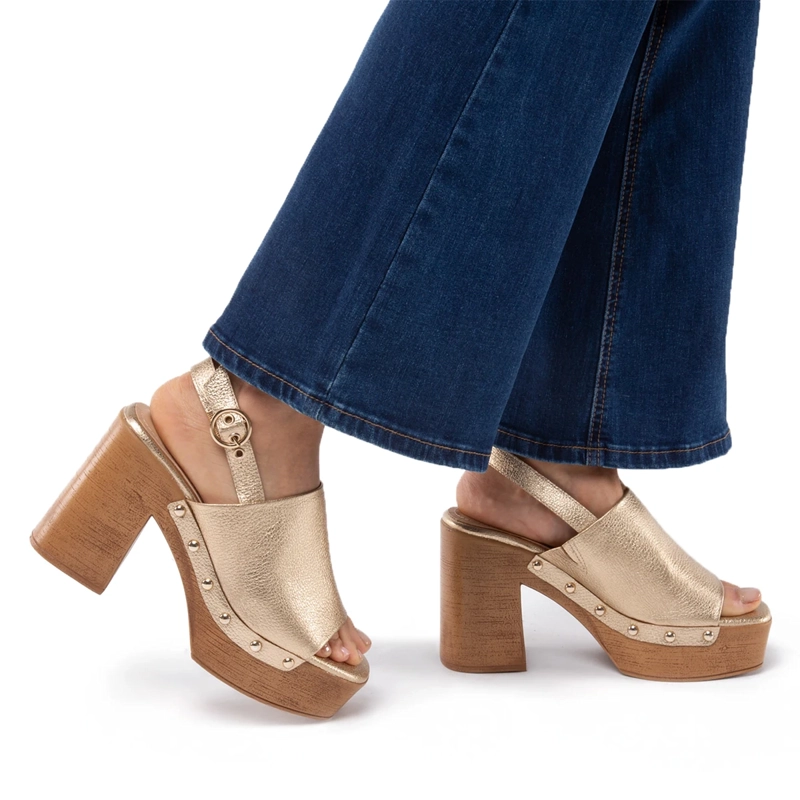 SANDALIAS MUJER GACEL DORADO FLO CUERO - 2