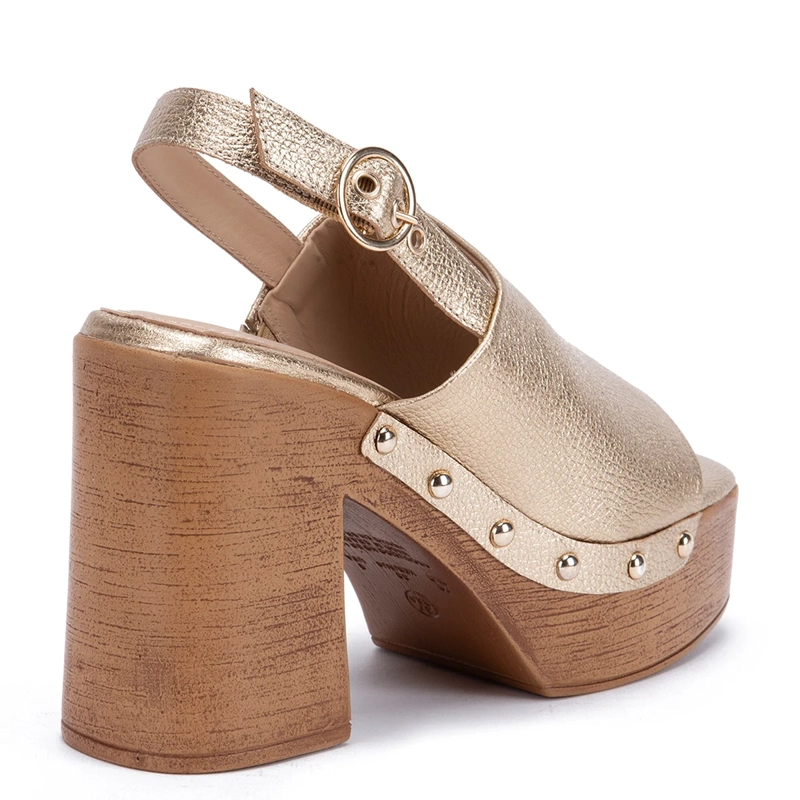SANDALIAS MUJER GACEL DORADO FLO CUERO - 4