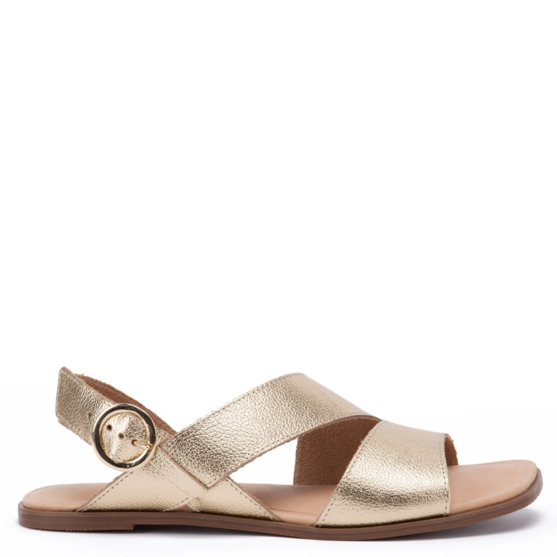 SANDALIAS MUJER GACEL DORADO KELSIE CUERO - 1