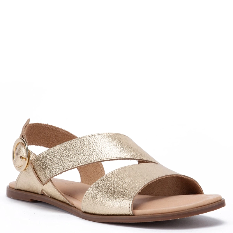 SANDALIAS MUJER GACEL DORADO KELSIE CUERO - 3