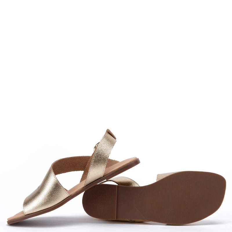 SANDALIAS MUJER GACEL DORADO KELSIE CUERO - 5