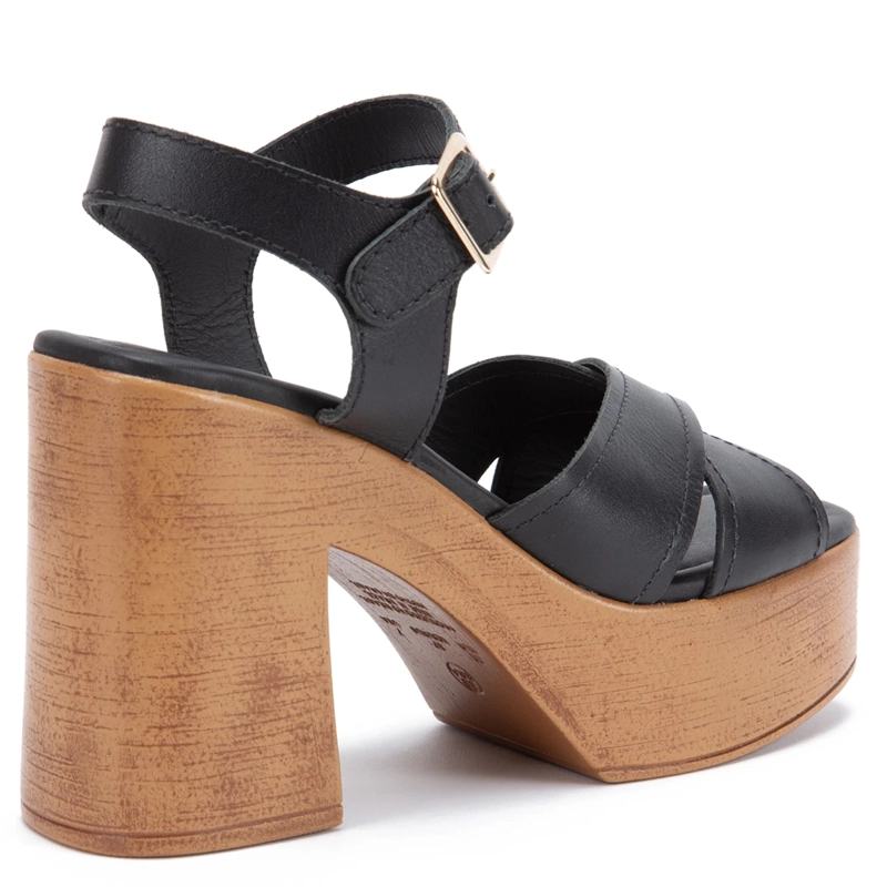 SANDALIAS MUJER GACEL NEGRO FLO CUERO - 4