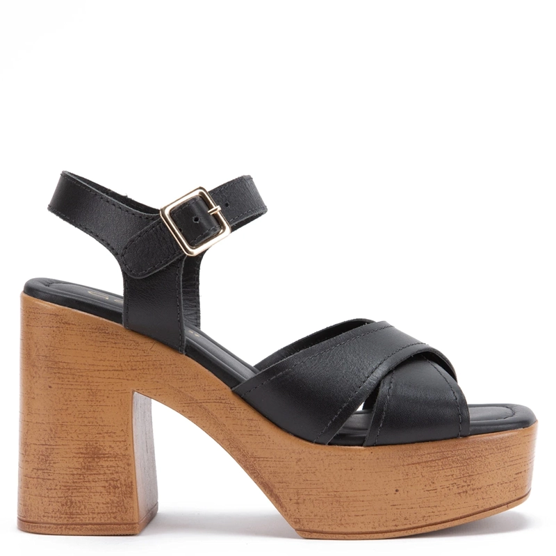 SANDALIAS MUJER GACEL NEGRO FLO CUERO - 1