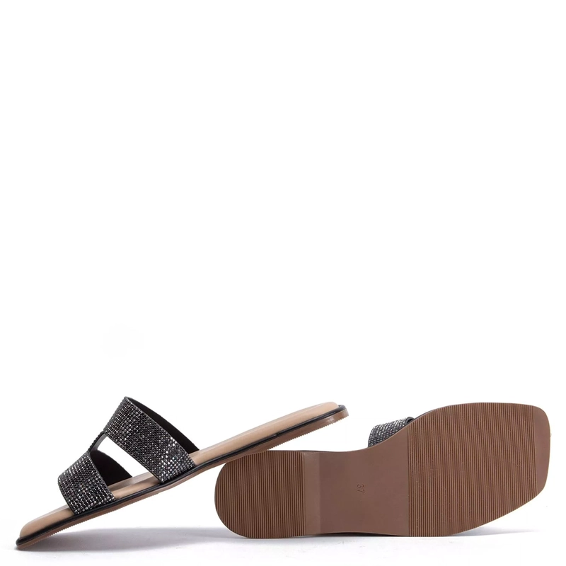 SANDALIAS MUJER GACEL NEGRO ODETH CUERO - 5