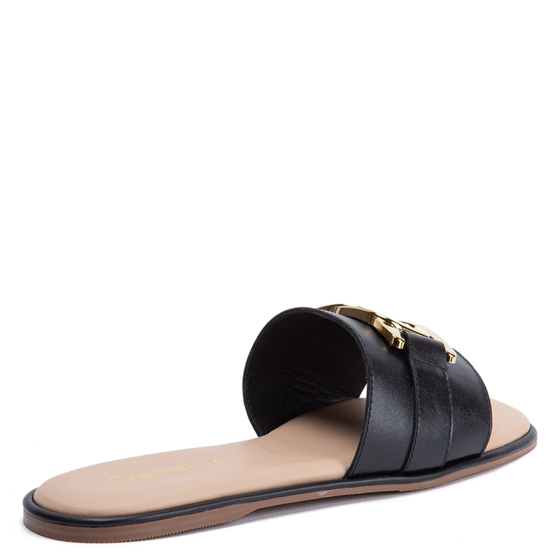 SANDALIAS MUJER GACEL NEGRO ODETH CUERO - 4