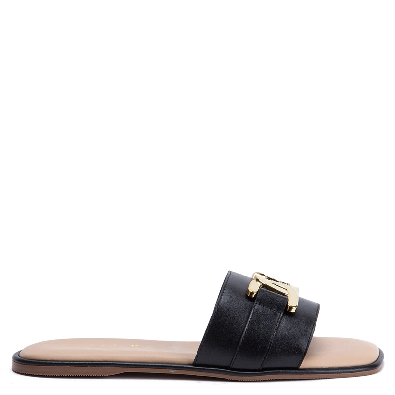 SANDALIAS MUJER GACEL NEGRO ODETH CUERO