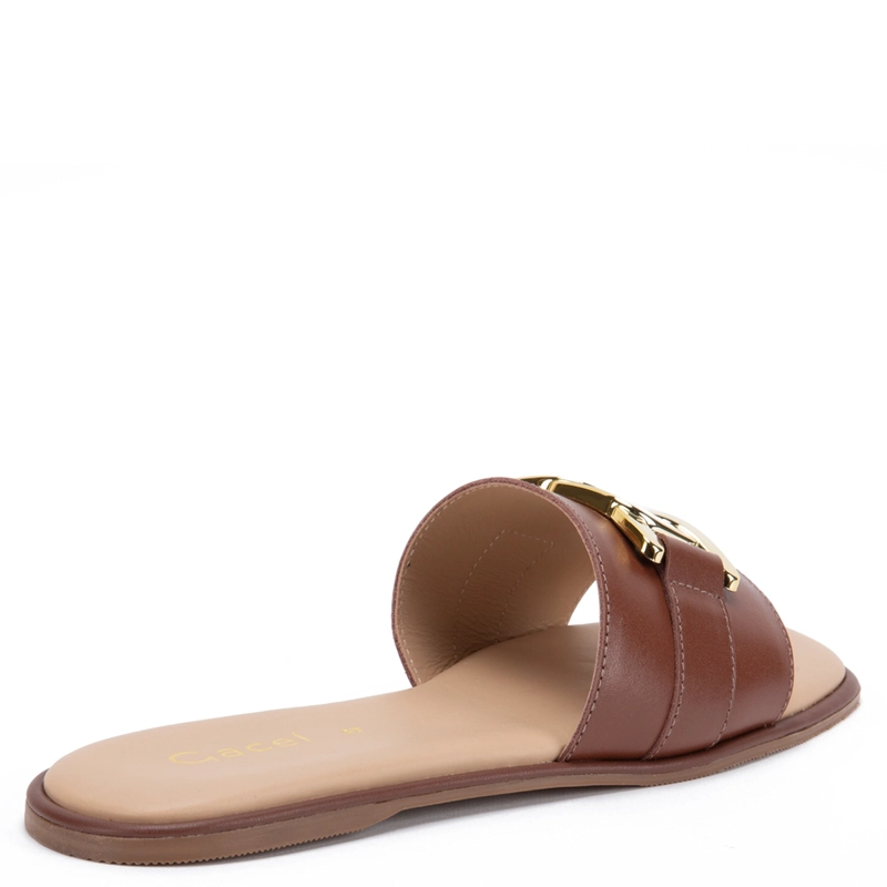 SANDALIAS MUJER GACEL CHOCOLATE ODETH CUERO - 4
