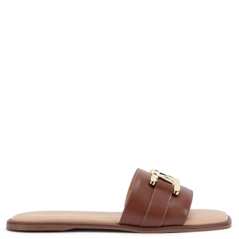 SANDALIAS MUJER GACEL CHOCOLATE ODETH CUERO - 1