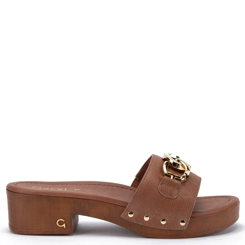 SANDALIAS MUJER GACEL CHOCOLATE RILEY CUERO - 1