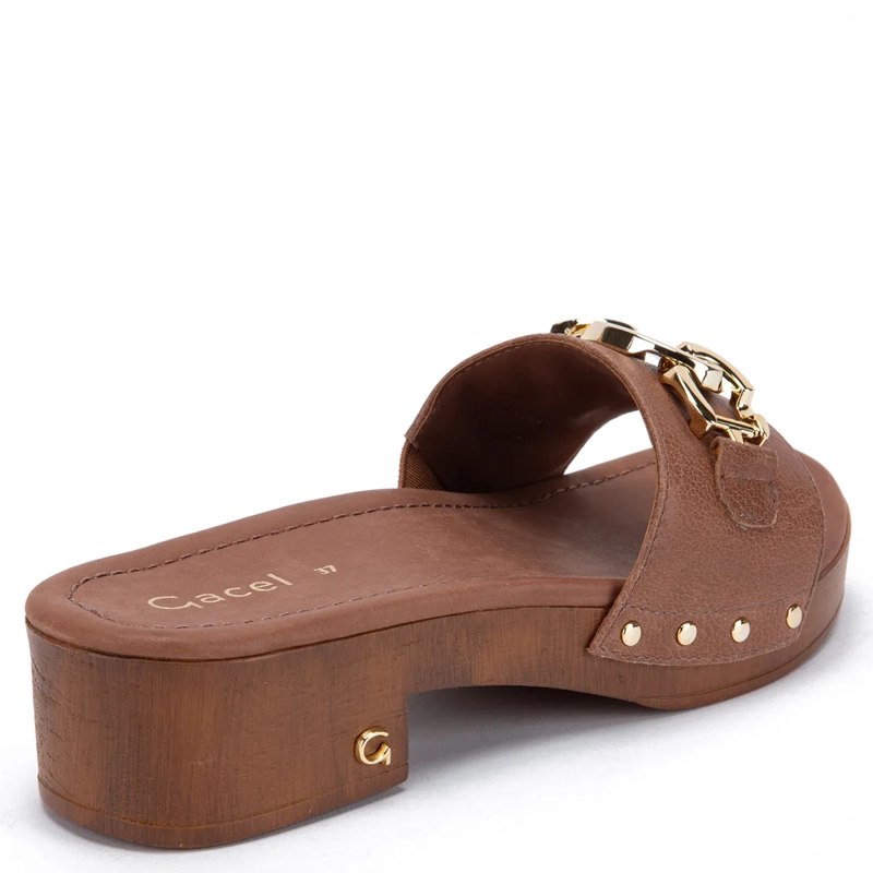 SANDALIAS MUJER GACEL CHOCOLATE RILEY CUERO - 3