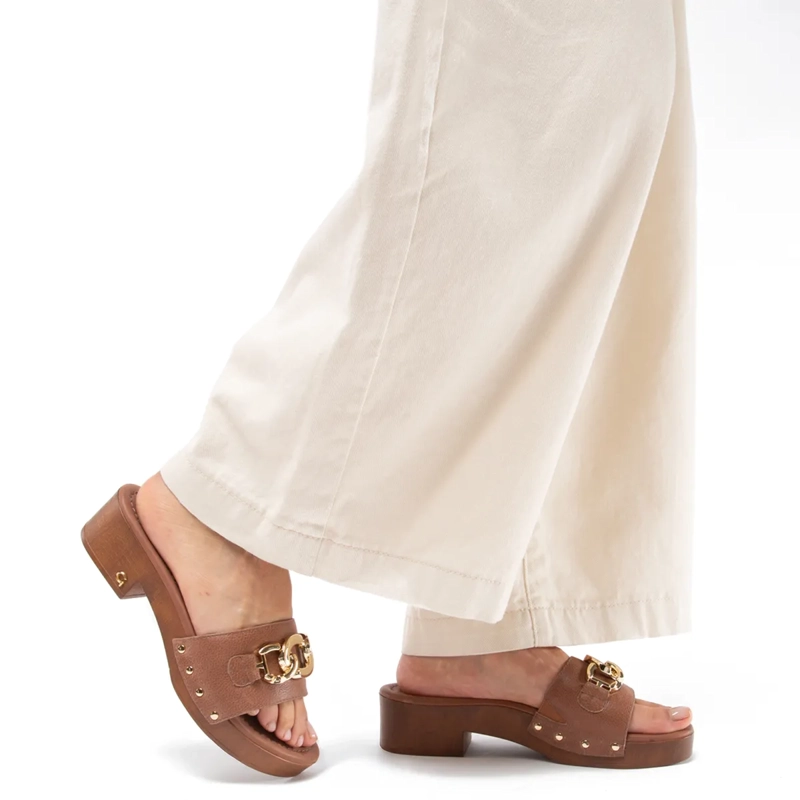 SANDALIAS MUJER GACEL CHOCOLATE RILEY CUERO - 5