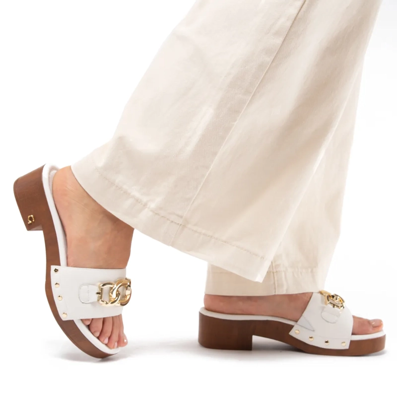 SANDALIAS MUJER GACEL BLANCO RILEY CUERO - 5