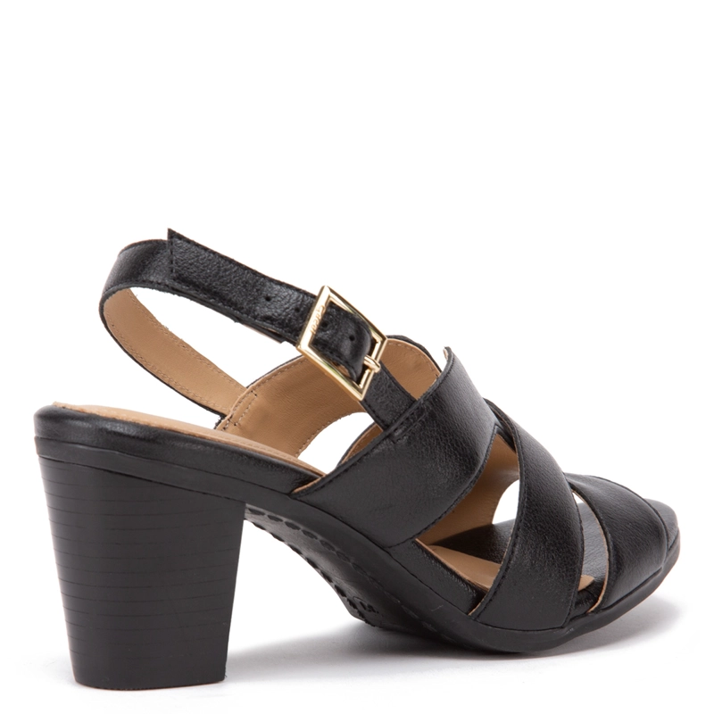 SANDALIAS MUJER GACEL NEGRO ROXXANE CUERO - 4