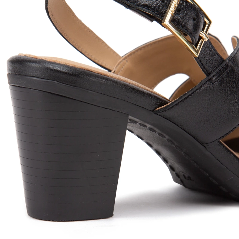 SANDALIAS MUJER GACEL NEGRO ROXXANE CUERO - 5