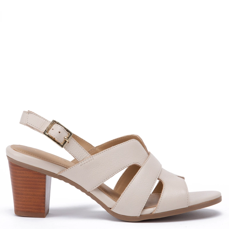 SANDALIAS MUJER GACEL CREMA ROXXANE CUERO
