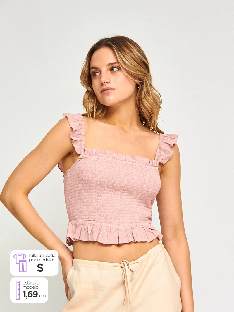 BLUSA MUJER INDEX SIN MANGAS PANAL VUELOS - 1