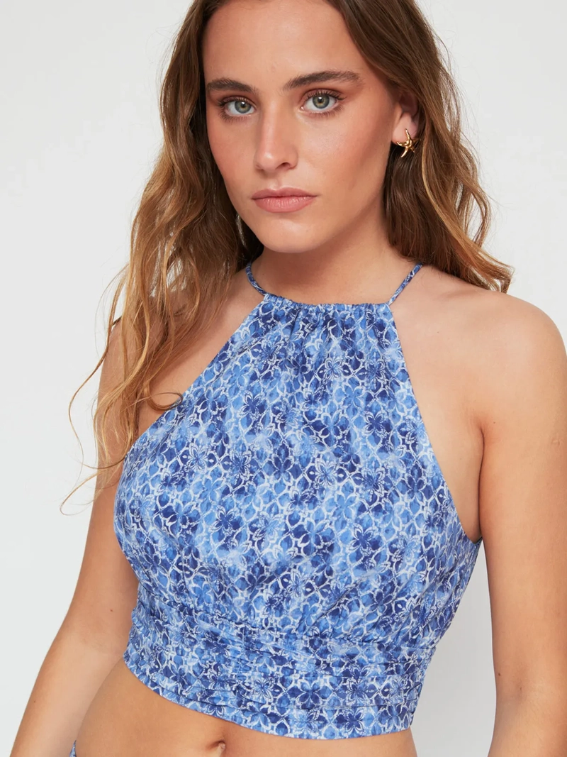 BLUSA MUJER INDEX ALGODÓN SIN MANGAS HALTER PRINT - 3