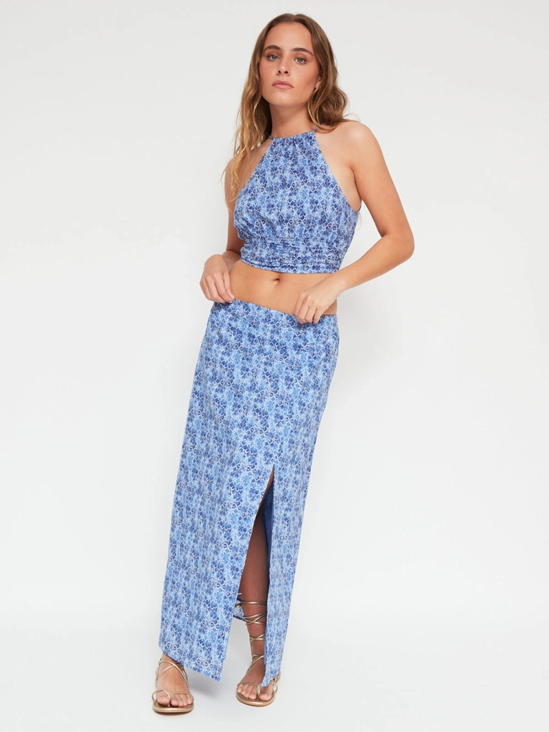 BLUSA MUJER INDEX ALGODÓN SIN MANGAS HALTER PRINT - 4