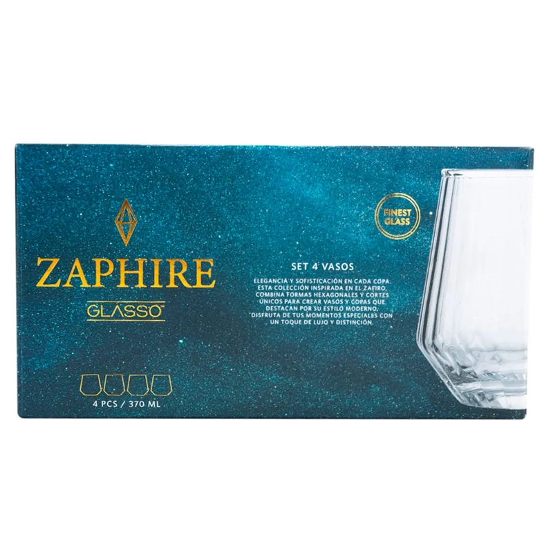 SET 4 VASOS GLASSO ZAPHIRE 370 ML - 3