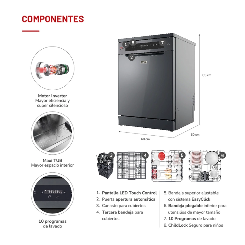 LAVAVAJILLA THOMAS 16 CUBIERTOS TH-DW16CA - 6