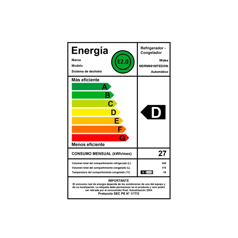 REFRIGERADOR SIDE BY SIDE MIDEA 515 LT NO FROST MDRM691MTEDXIN - 11