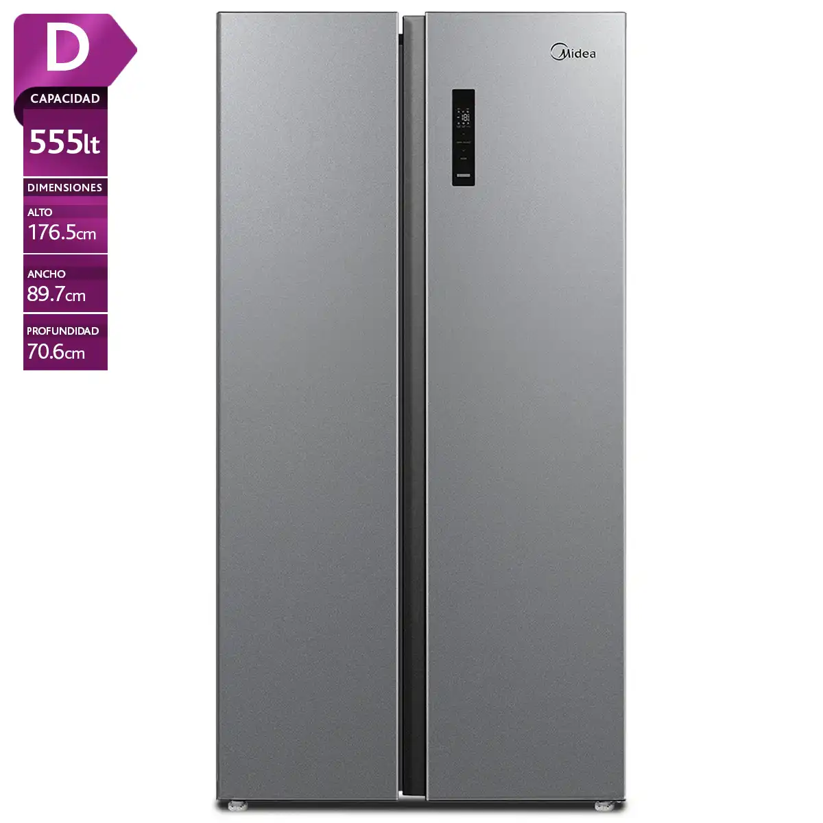 REFRIGERADOR SIDE BY SIDE MIDEA MDRS710FGE50IN 555L NO FROST GRIS