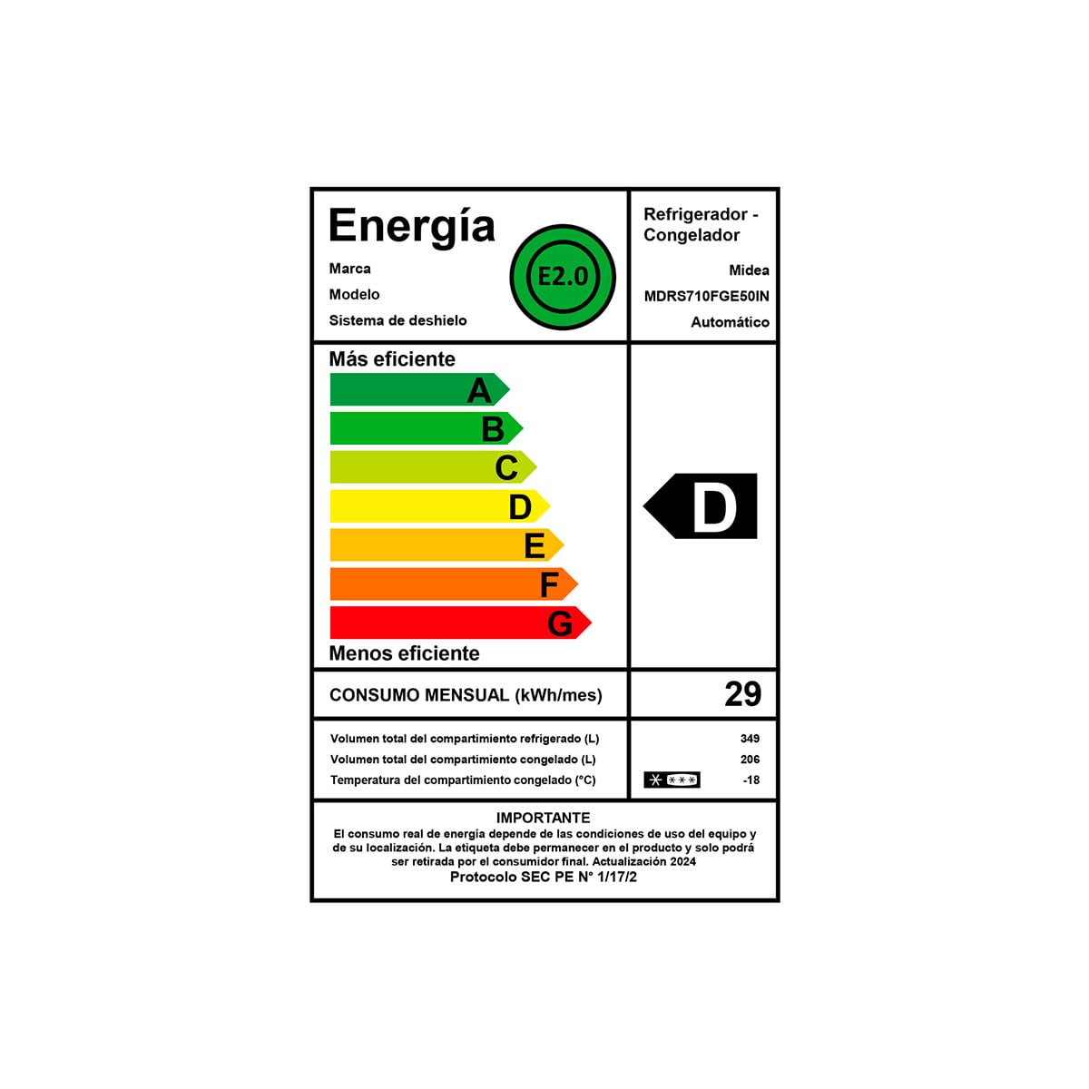REFRIGERADOR SIDE BY SIDE MIDEA MDRS710FGE50IN 555L NO FROST GRIS - 9