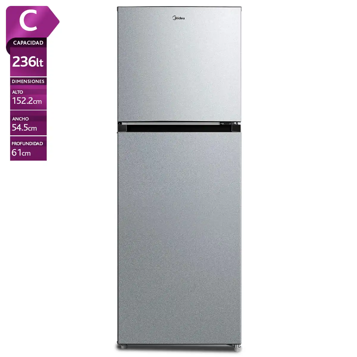 REFRIGERADOR TOP FREEZER MIDEA MDRT346MTF50IN 236L NO FROST GRIS - 1