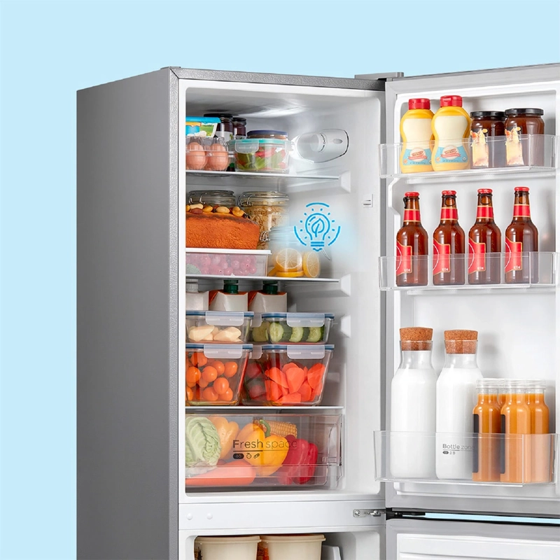 REFRIGERADOR BOTTOM FREEZER MIDEA MDRB241FGE13M 174L FRÍO DIRECTO ROJO - 8