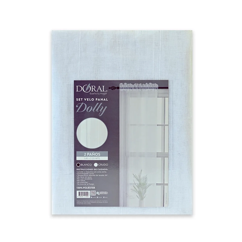 SET CORTINAS VELO DORAL PANAL DOLLY BLANCO - 3