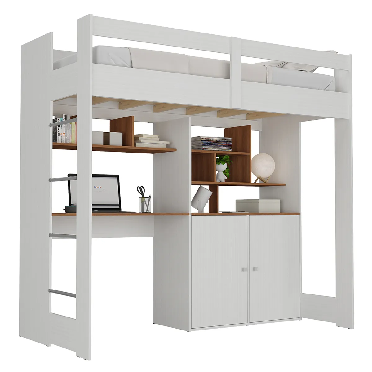 CAMAROTE ALTAVISION CM1234 1 PLAZA + ESCRITORIO BLANCO - 2