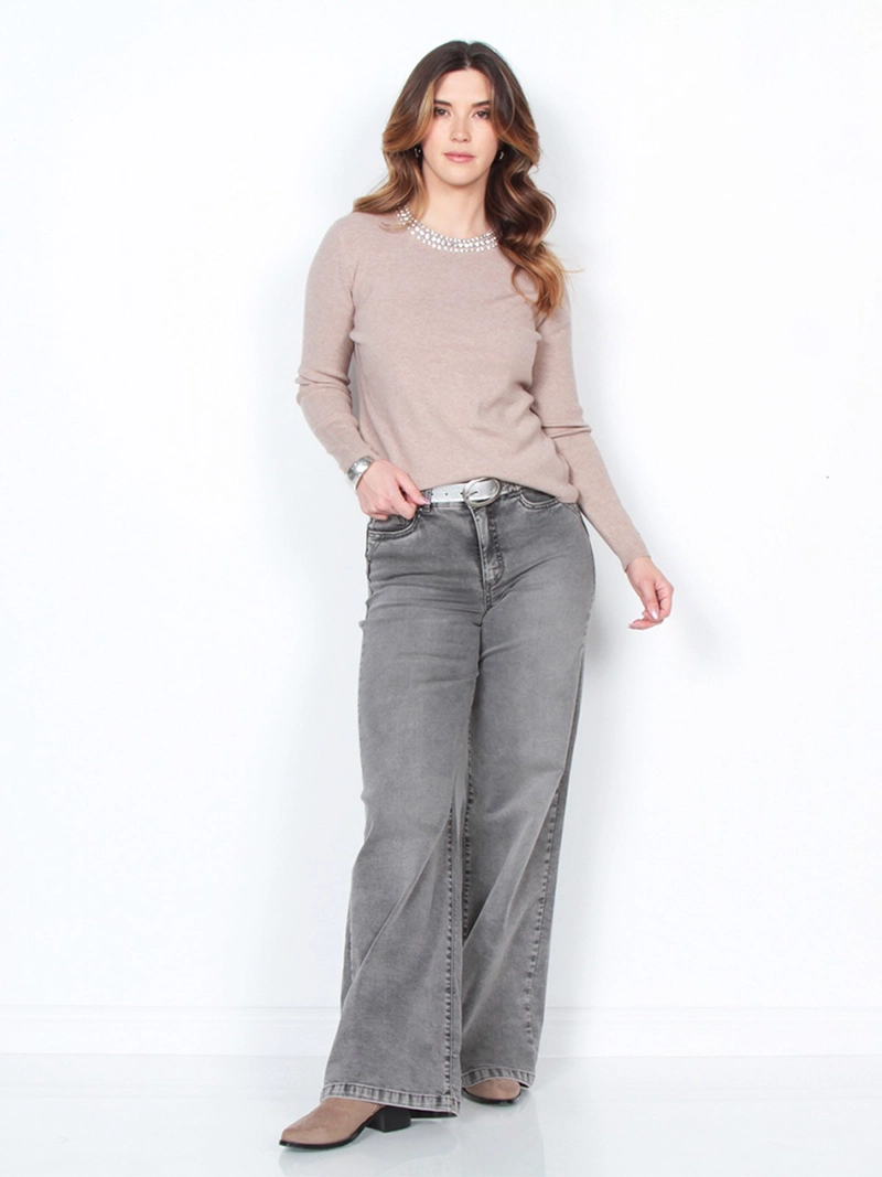 SWEATER MUJER WADOS MANGA LARGA CON DETALLE ELEGANTE - 2