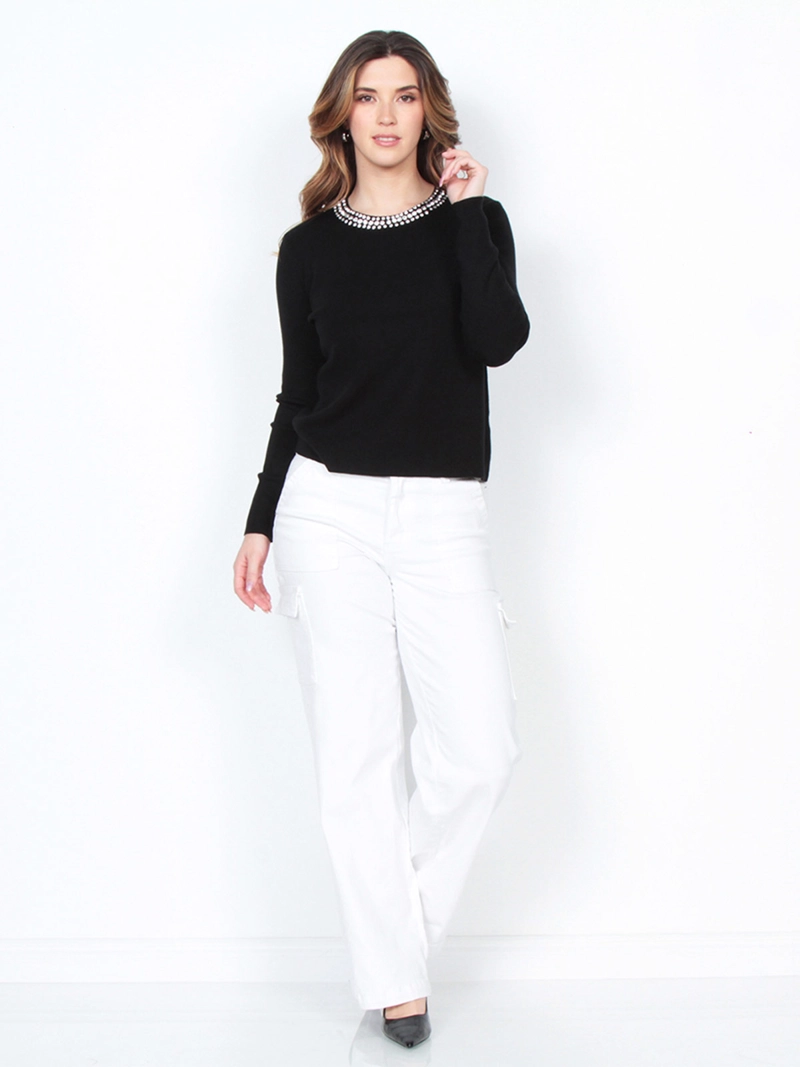 SWEATER MUJER WADOS MANGA LARGA CON DETALLE ELEGANTE - 2